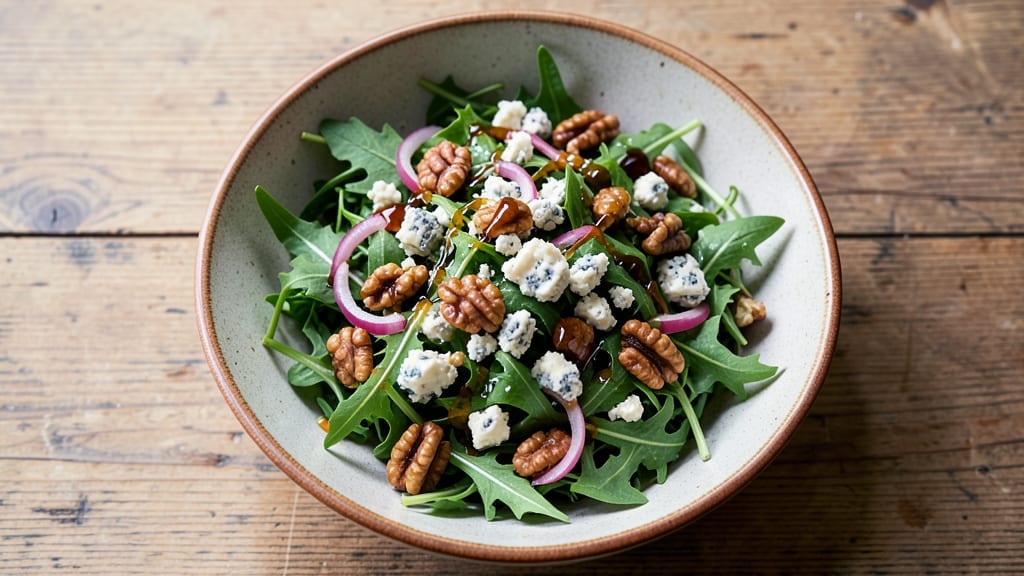 Arugula Blue Cheese Salad Recipe: Peppery Greens and Creamy Bites