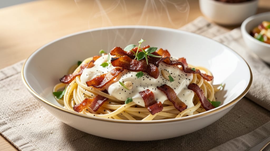 Bacon Cream Cheese Spaghetti Recipe: Smoky Salty Bites in Rich Creamy Sauce