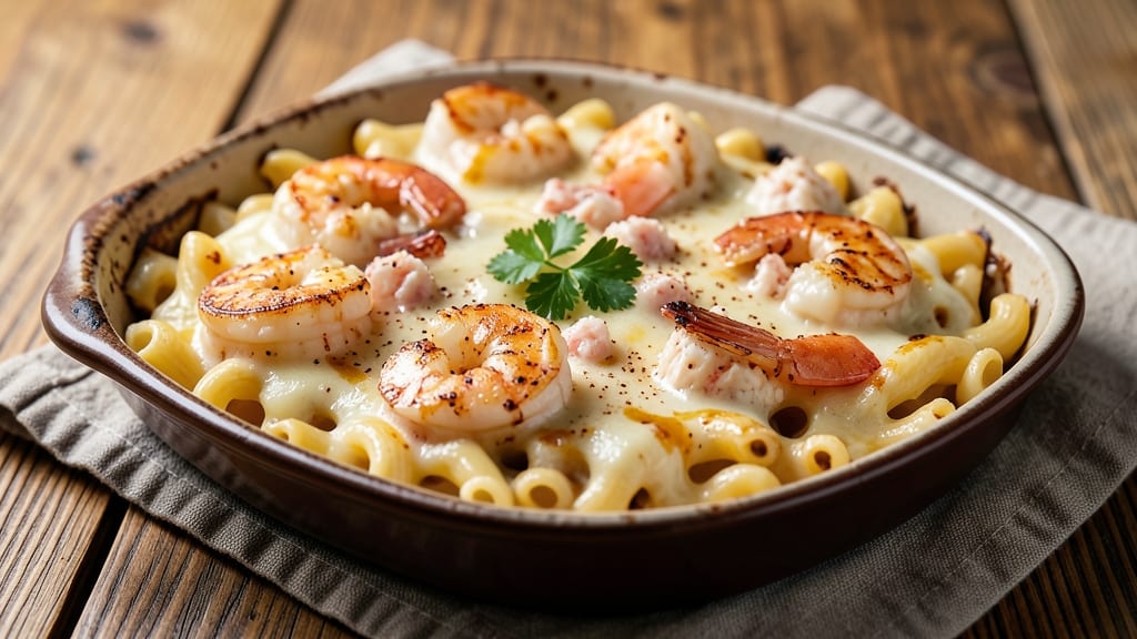 Baked Seafood Mac and Cheese Recipe: Crispy Top, Melty Cheese, Ocean-Fresh Flavor