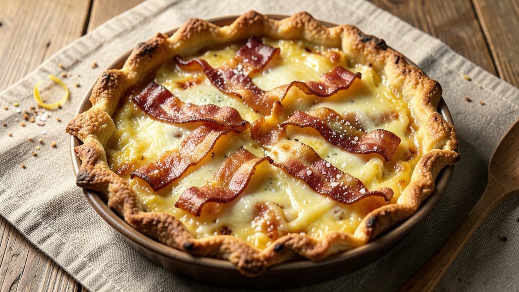 Bacon Swiss Cheese Quiche Recipe: Flaky Crust Filled With Melty Triplets