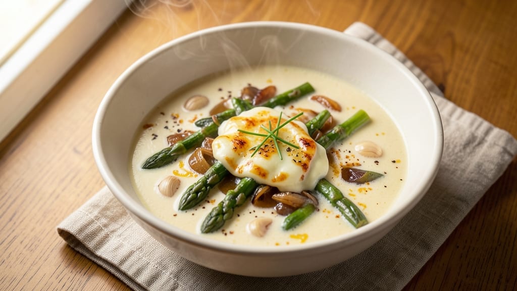 Asparagus Cheese Soup Recipe: Velvety Green Broth with Crispy Topping Magic
