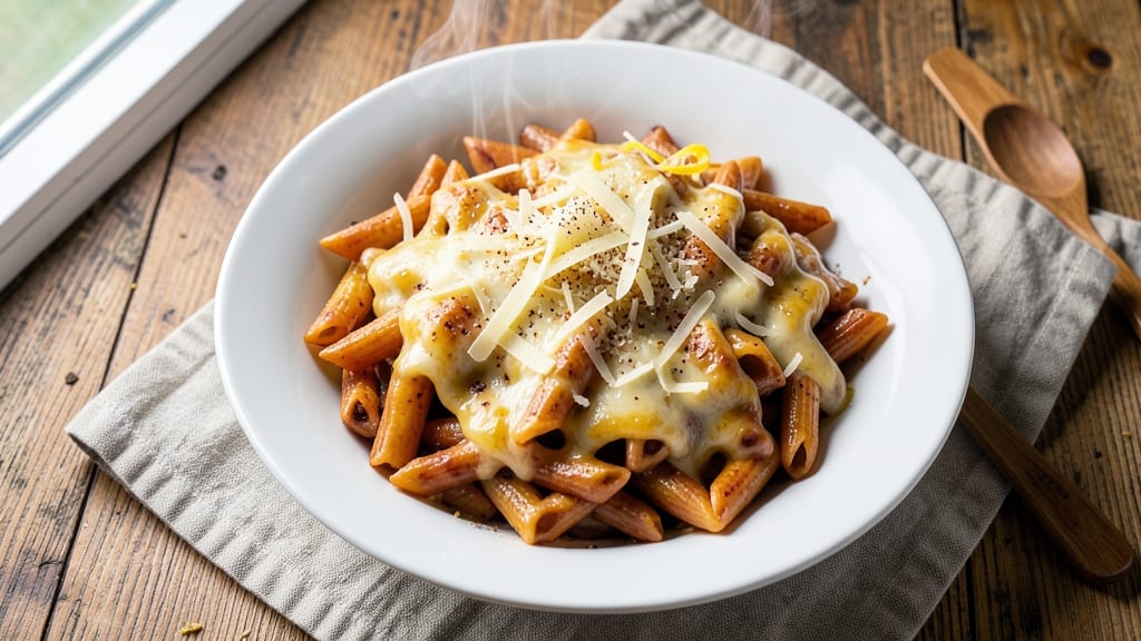 Baked Penne and Cheese Recipe: Crispy Top, Gooey Pull-Apart Magic