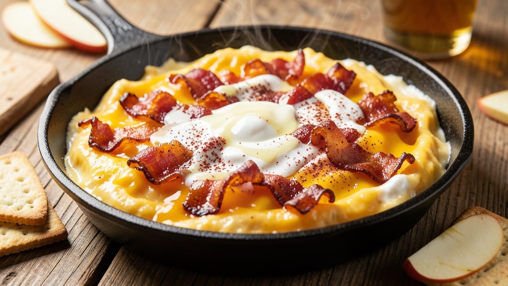 Bacon Beer Cheese Dip Recipe: Smoky Crispy Top With Pull-Apart Cheese Rivers