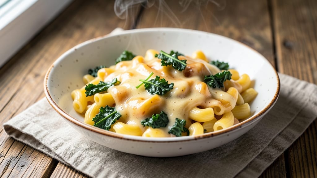 Amy's Creamy Kale Mac and Cheese Recipe: Vibrant Greens Blended Into Rich Cheese Sauce