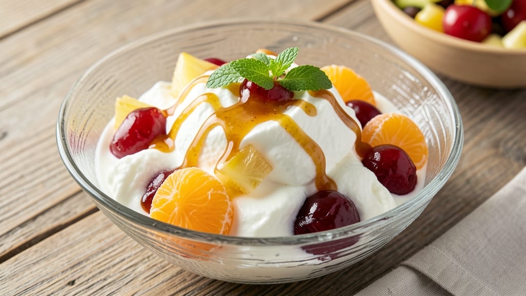 Ambrosia Salad Recipe With Cream Cheese and Condensed Milk: Glass-Bowl Layers of Citrus, Creamy Dream