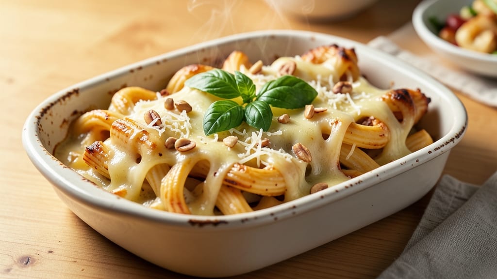 Baked Cheese Mostaccioli Recipe: Crispy Noodle Bites with Melty Mozzarella Rivers