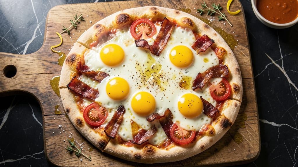 Bacon Egg Cheese Pizza Recipe: Breakfast Brunch Crust in 20 Minutes