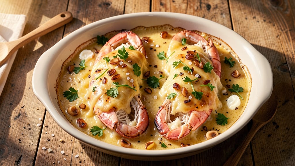 Bake Cheese Lobster Recipe: Golden Crust With Buttery Seafood Filling