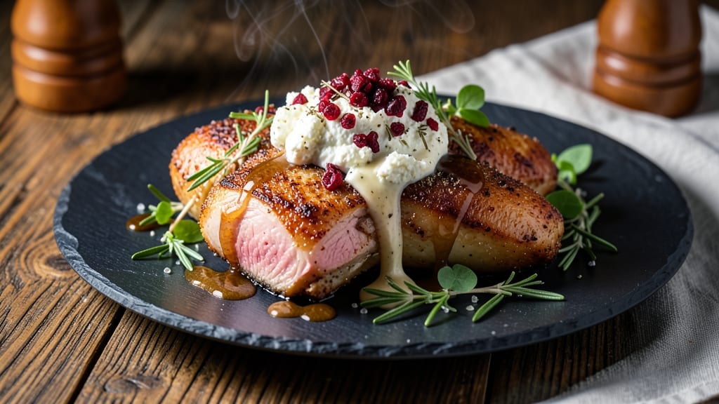 Baked Chicken and Goat Cheese Recipe: Crispy Crust With Melty Cheese Rivers