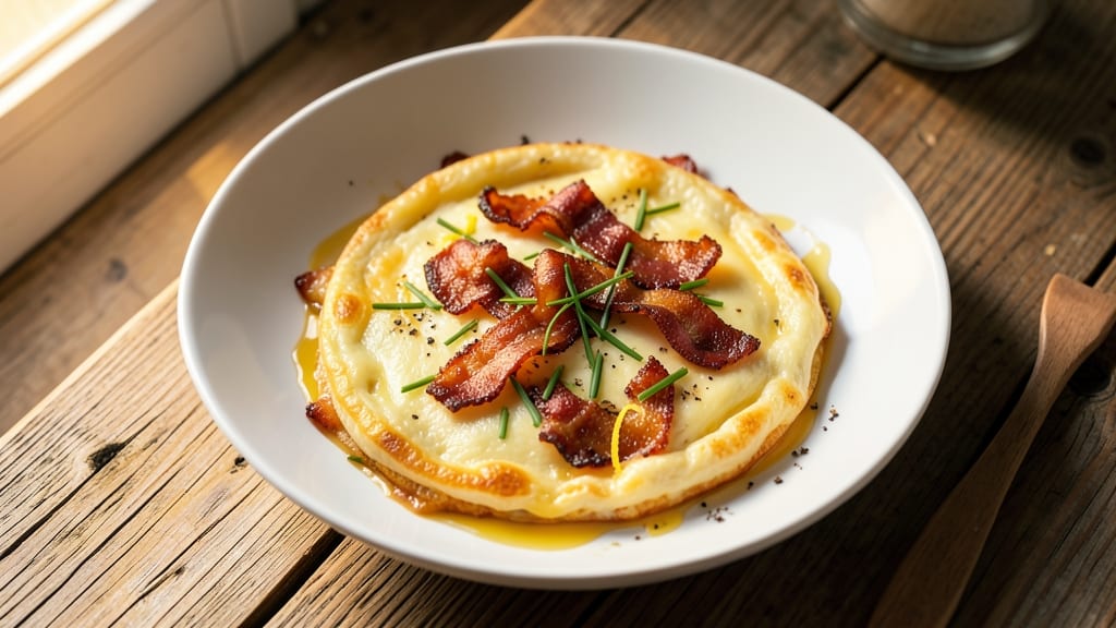 Bacon Egg and Cheese Omelette Recipe: Fluffy Layers With Crispy Bacon Bites