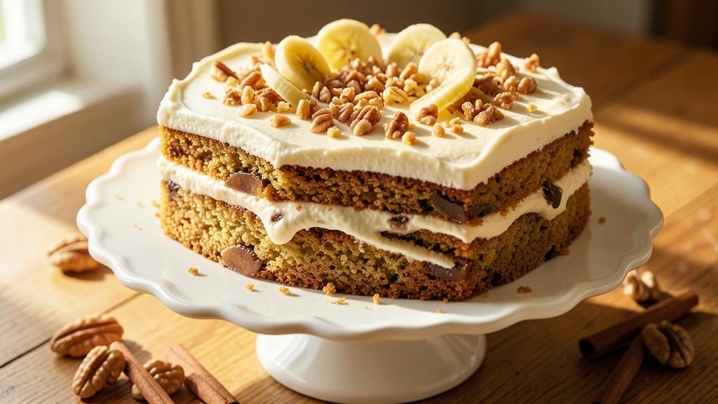 Banana Nut Cake Recipe With Cream Cheese Frosting: Moist Layers and Sweet-Tangy Frosting Balance