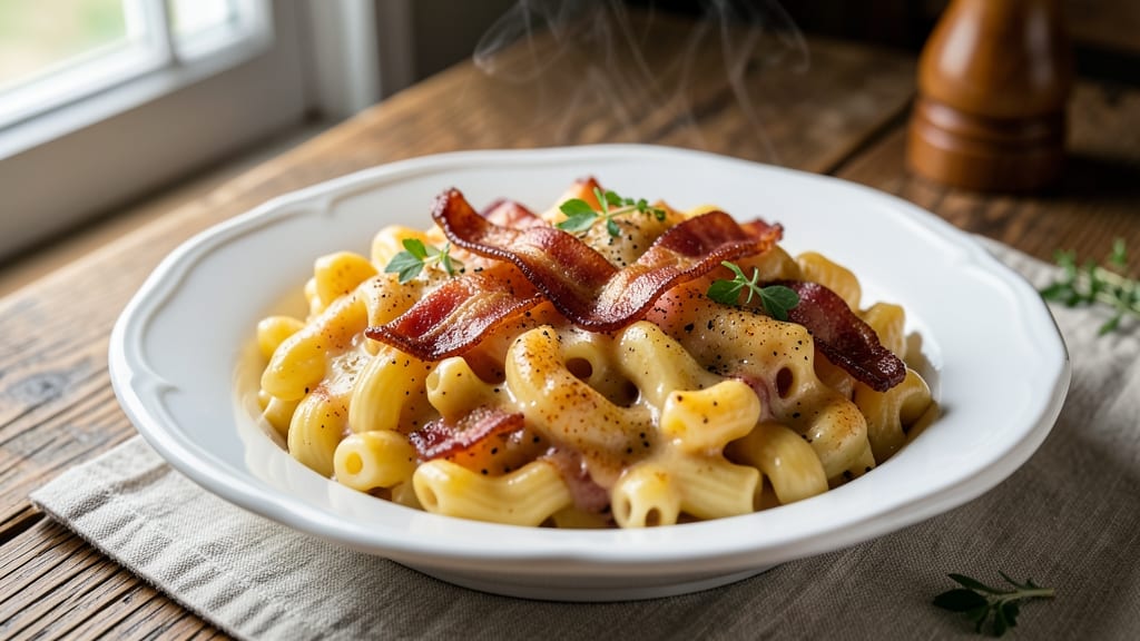 Applebee's Mac and Cheese With Bacon Recipe: Smoky Bacon Crunch Over Melty Triple-Cheese
