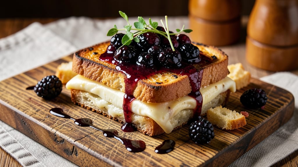 Balsamic Blackberry Bliss Grilled Cheese Recipe: Jammy Fruit Swirls and Crispy Crusts