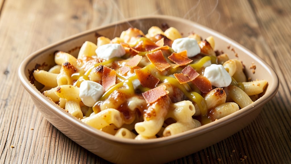 Baked Mac and Cheese Recipe Using Mueller's Box: Crispy Top, Melty Cheese Magic