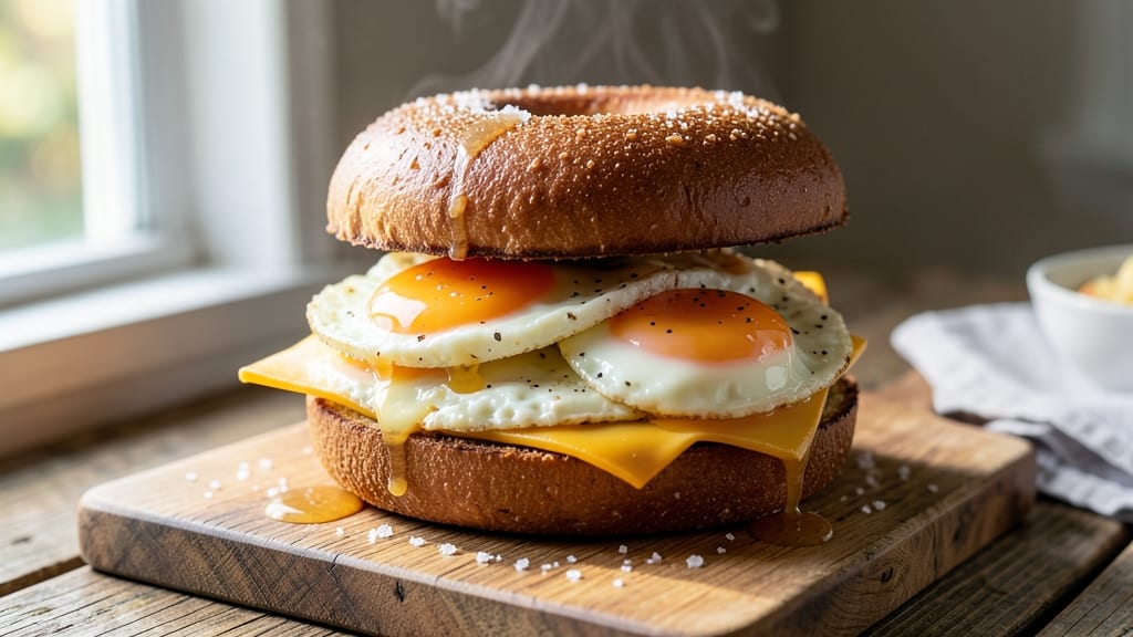 Bagel Egg and Cheese Sandwich Recipe: Toasted Crunch Meets Melty Yolk Magic