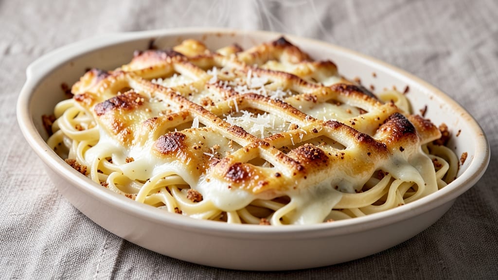 Baked Four Cheese Pasta Recipe: Bubbling Cheese Rivers and Al Dente Bites