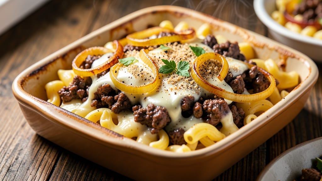 Baked Mac and Cheese With Ground Beef Recipe: Hearty One-Pan Meal with Savory Depth