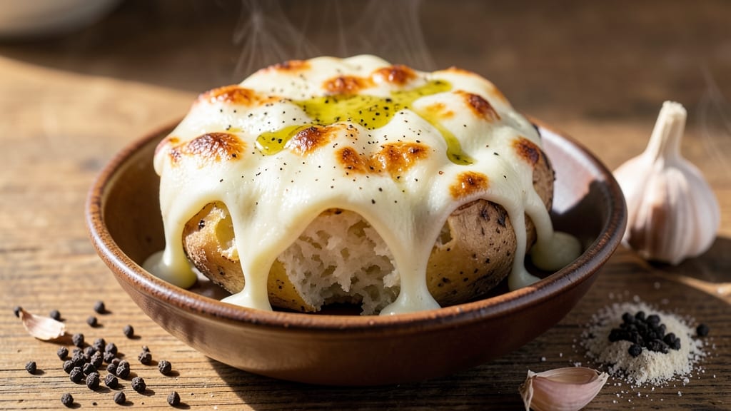 Baked Potato With Mozzarella Cheese Recipe: Gooey Stretch and Crispy Top Magic