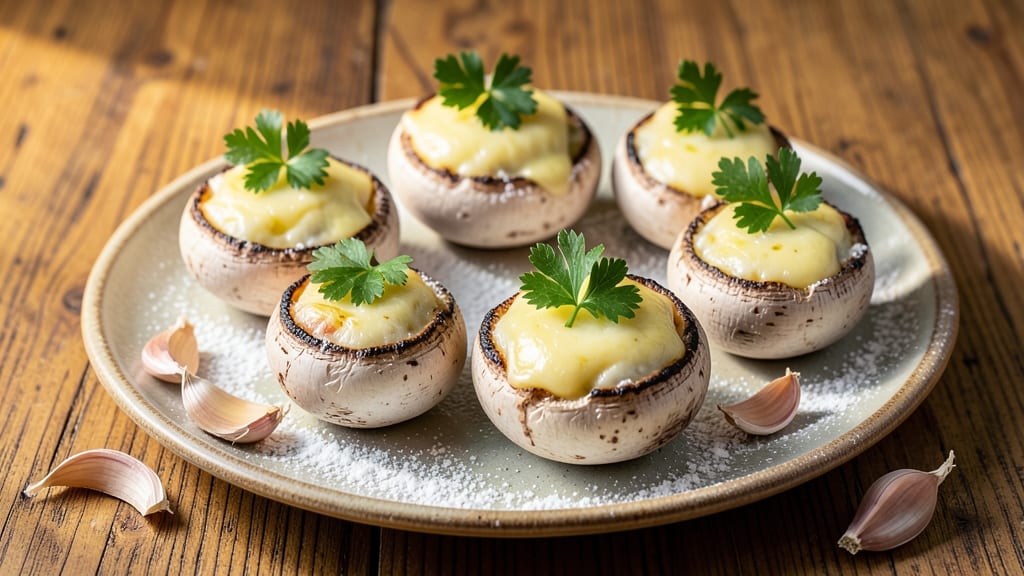 Alouette Cheese Stuffed Mushrooms Recipe: Baked Gooey Cheese Center That Melts on First Bite