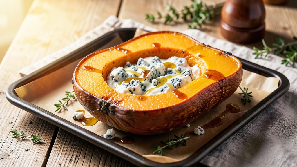 Acorn Squash and Cheese Recipe: Roasted Sweetness With Gooey Blue Cheese Stuffing