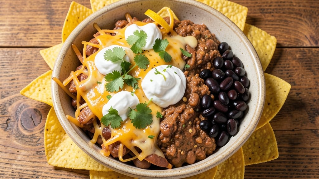 Bean and Cheese Nachos Recipe: Crunchy Tortilla Stacks with Melty Cheese Rivers