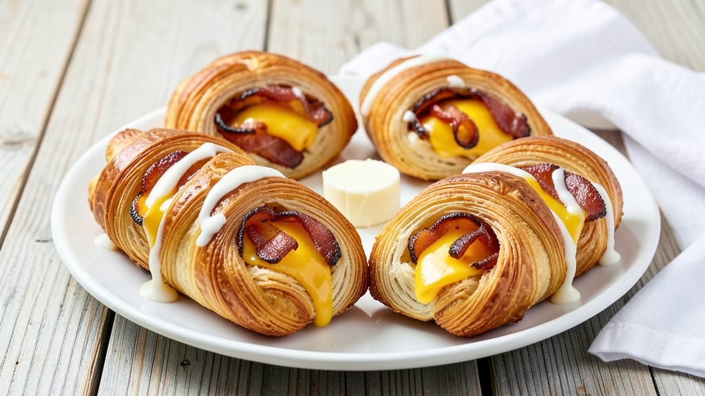 Bacon, Egg, and Cheese Stuffed Croissants Recipe: Flaky Layers Bursting With Savory Filling