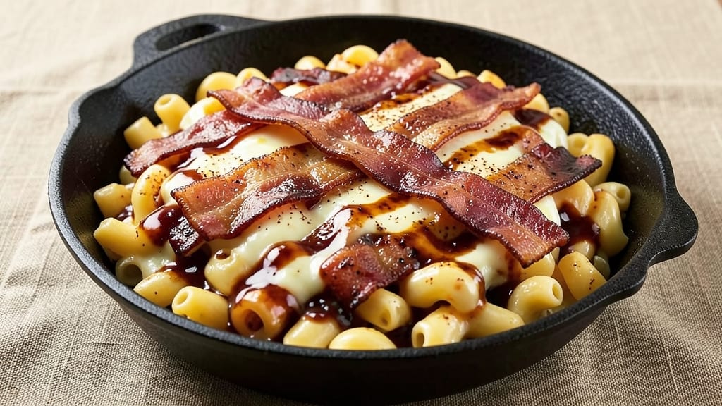 Bark Barbecue Mac and Cheese Recipe: Smoky-Sweet Crunch Topped With Crumbled Bacon