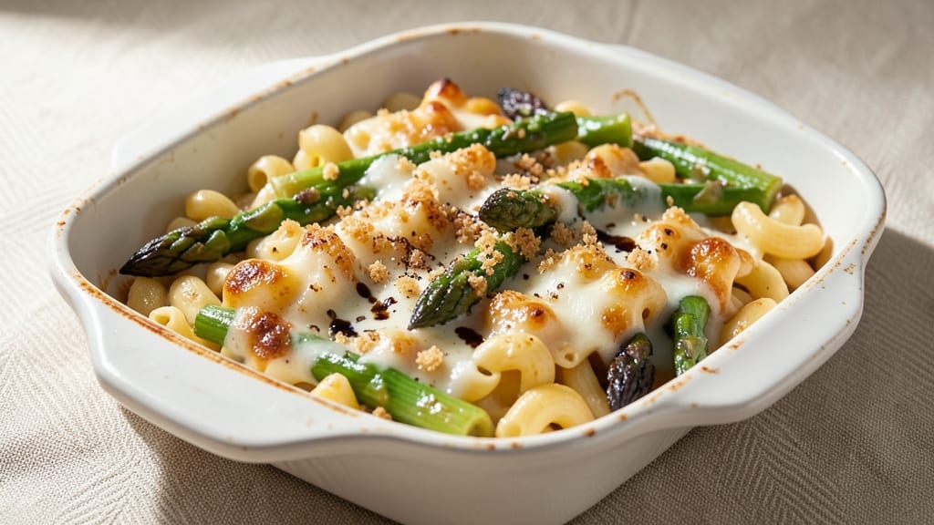 Asparagus Mac and Cheese Recipe: Roasted Green Veggies and Triple-Cream Sauce