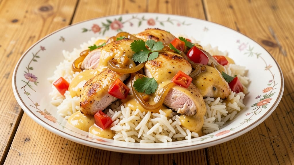 Arroz Con Pollo Cheese Sauce Recipe: One-Pot Creamy Rice with Melty Edamame