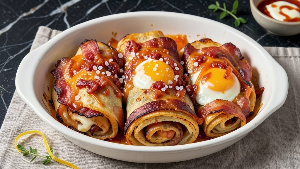 Baked Bacon Egg Cheese Pinwheels Recipe: Flaky Layers With Runny Yolk Magic