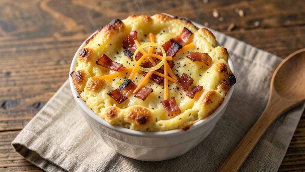 Bacon and Cheese Egg Soufflé Recipe: Towering Lightness With Crispy Bits
