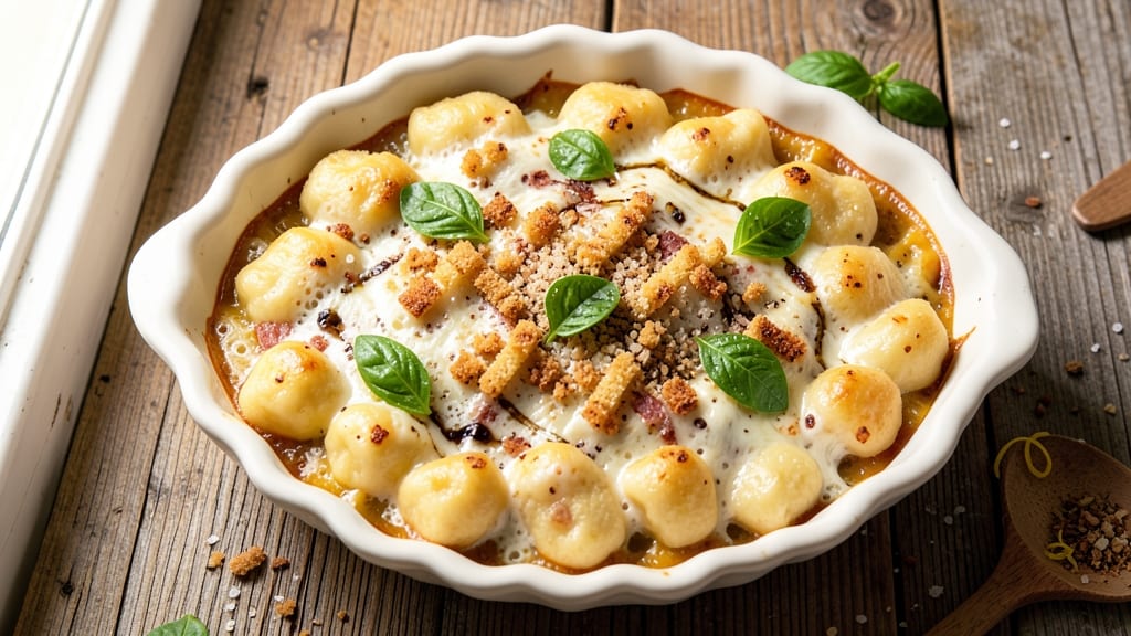 Baked Cheese Gnocchi Recipe: Golden Bubbles and Melty Stretchy Magic