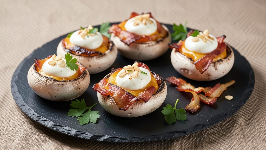Bacon and Cheese Stuffed Mushrooms Recipe: Smoky Crispy Bites in 20 Minutes