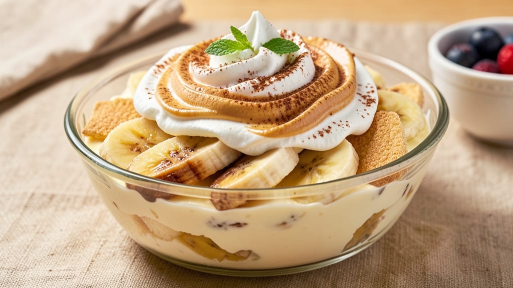 Banana Pudding Made With Cream Cheese Recipe: Layers of Vanilla Custard and Spiced Shortbread
