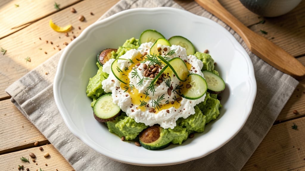 Avocado Cucumber Cottage Cheese Salad Recipe: Bright Green Crunch Meets Creamy Tang