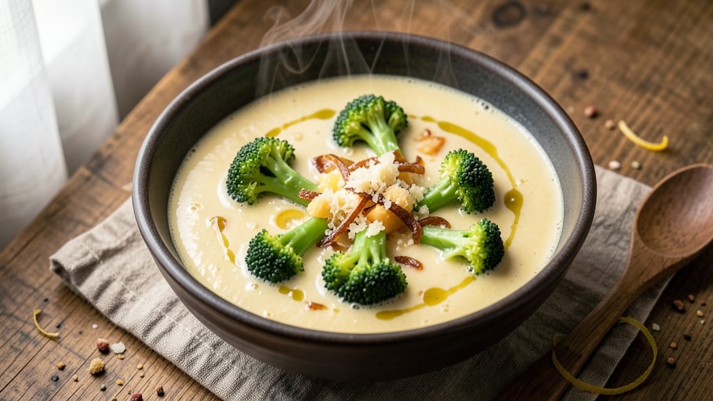 Award-Winning Broccoli Cheese Soup Recipe: Velvety Cream With Crispy Bread Top