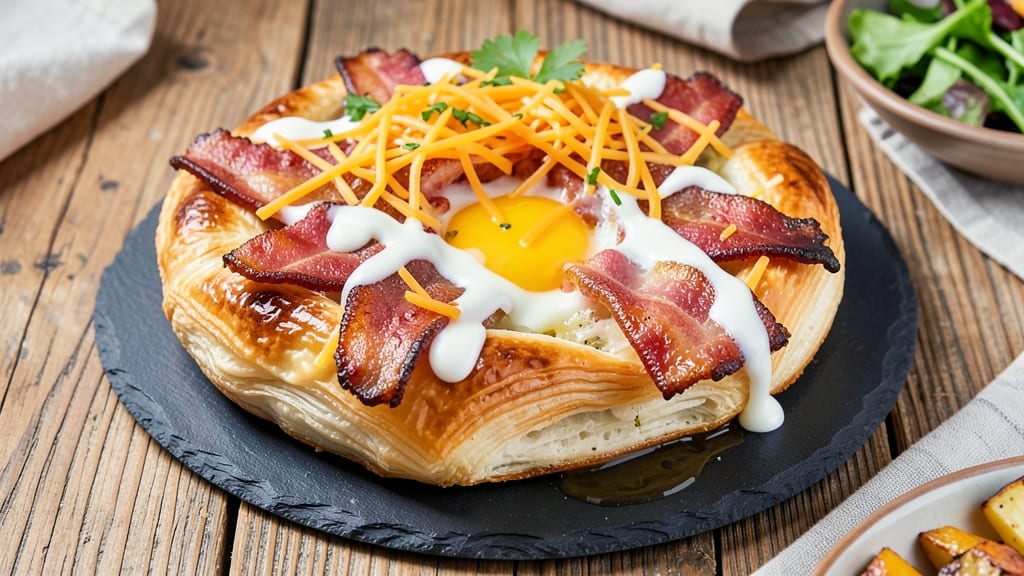 Bacon Egg Cheese Puff Pastry Recipe: Flaky Layers With Gooey Melts and Crispy Edges