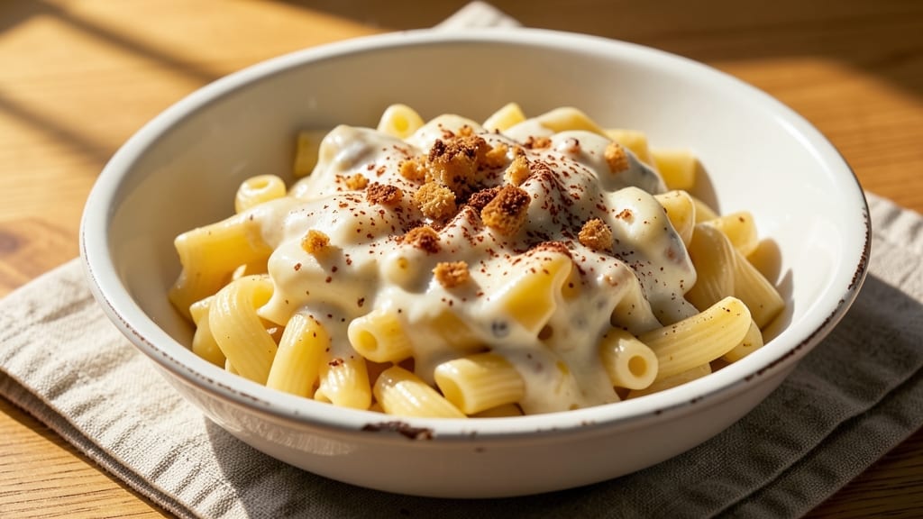 Asiago Macaroni and Cheese Recipe: Triple-Cheese Velvety Bake